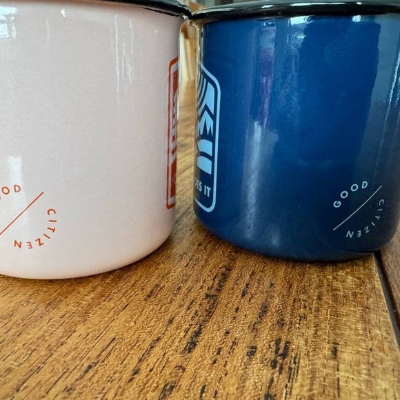 NWT Good Citizen Coffee Co Set of TWO Enamel Drinkware Mugs / Pink and Navy - Picture 7 of 9